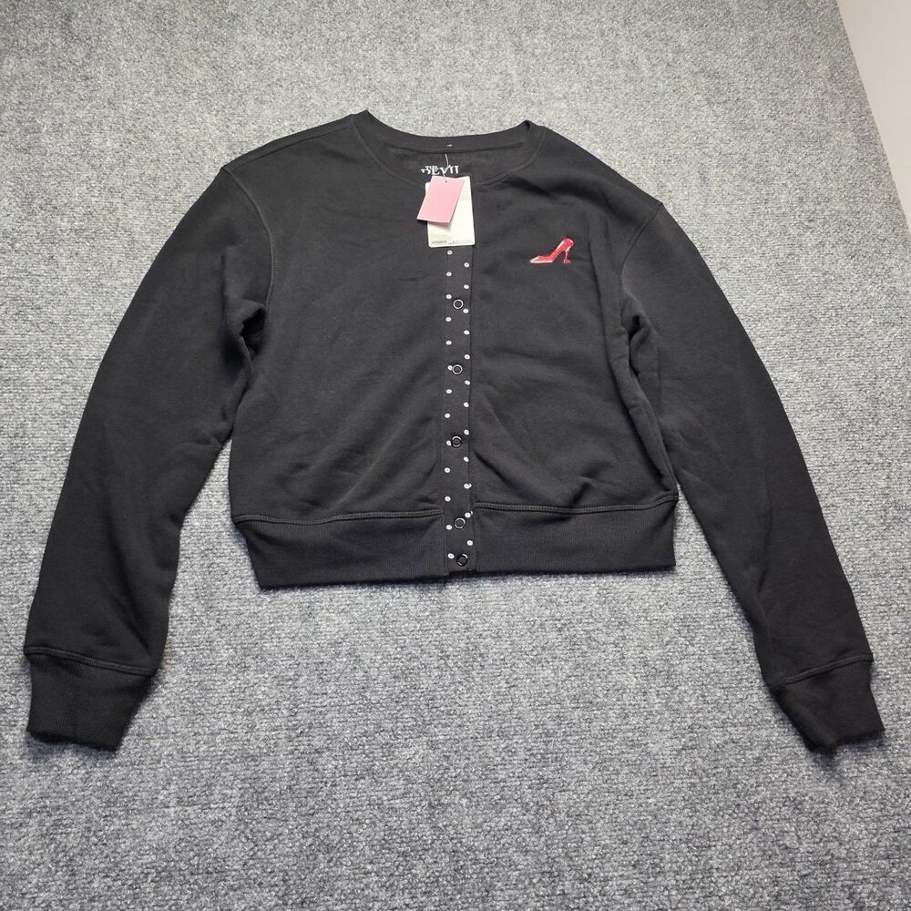 The Devil Wears Prada Women's Character Graphic Black Cardigan Size Large NWT